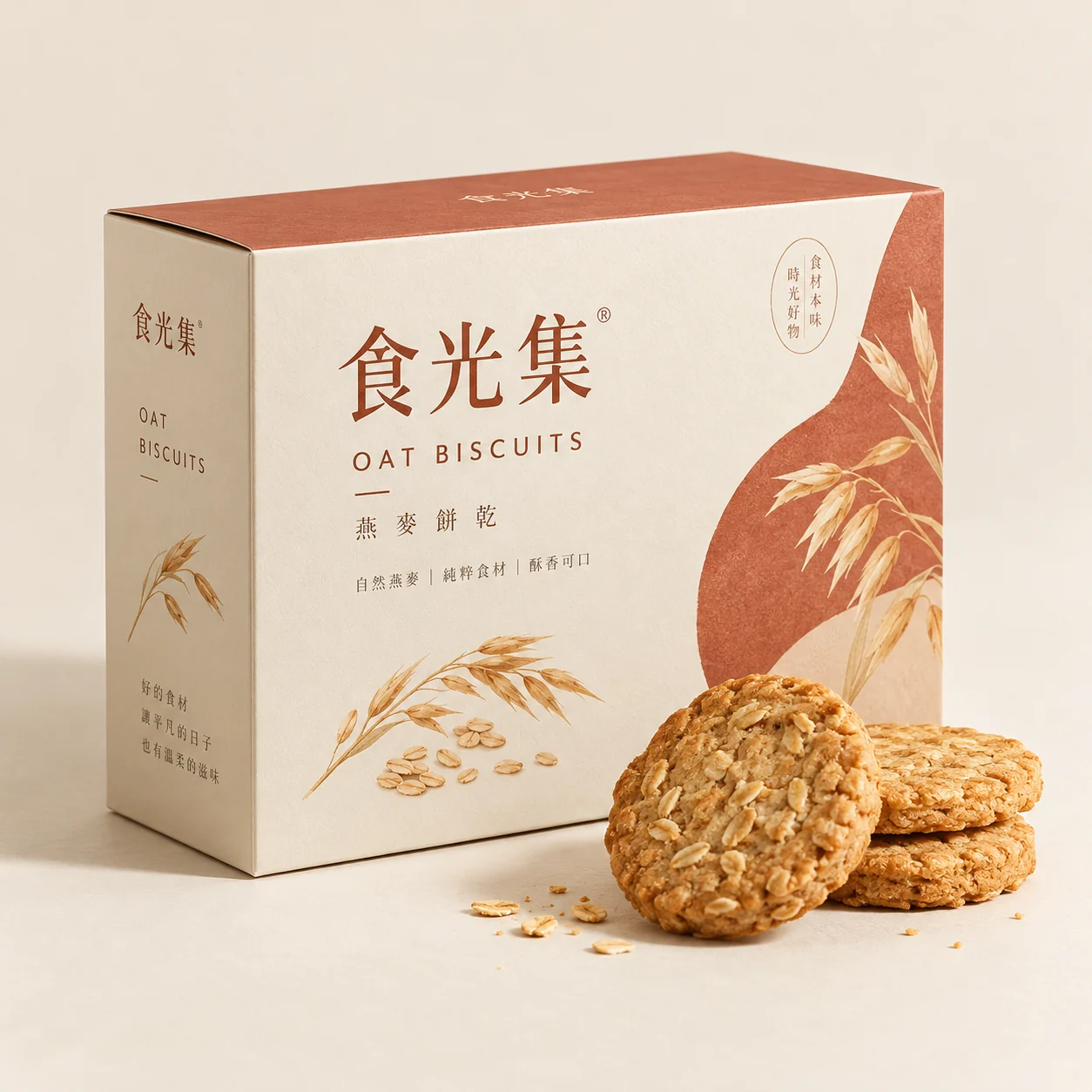 食光集饼干包装和燕麦饼干